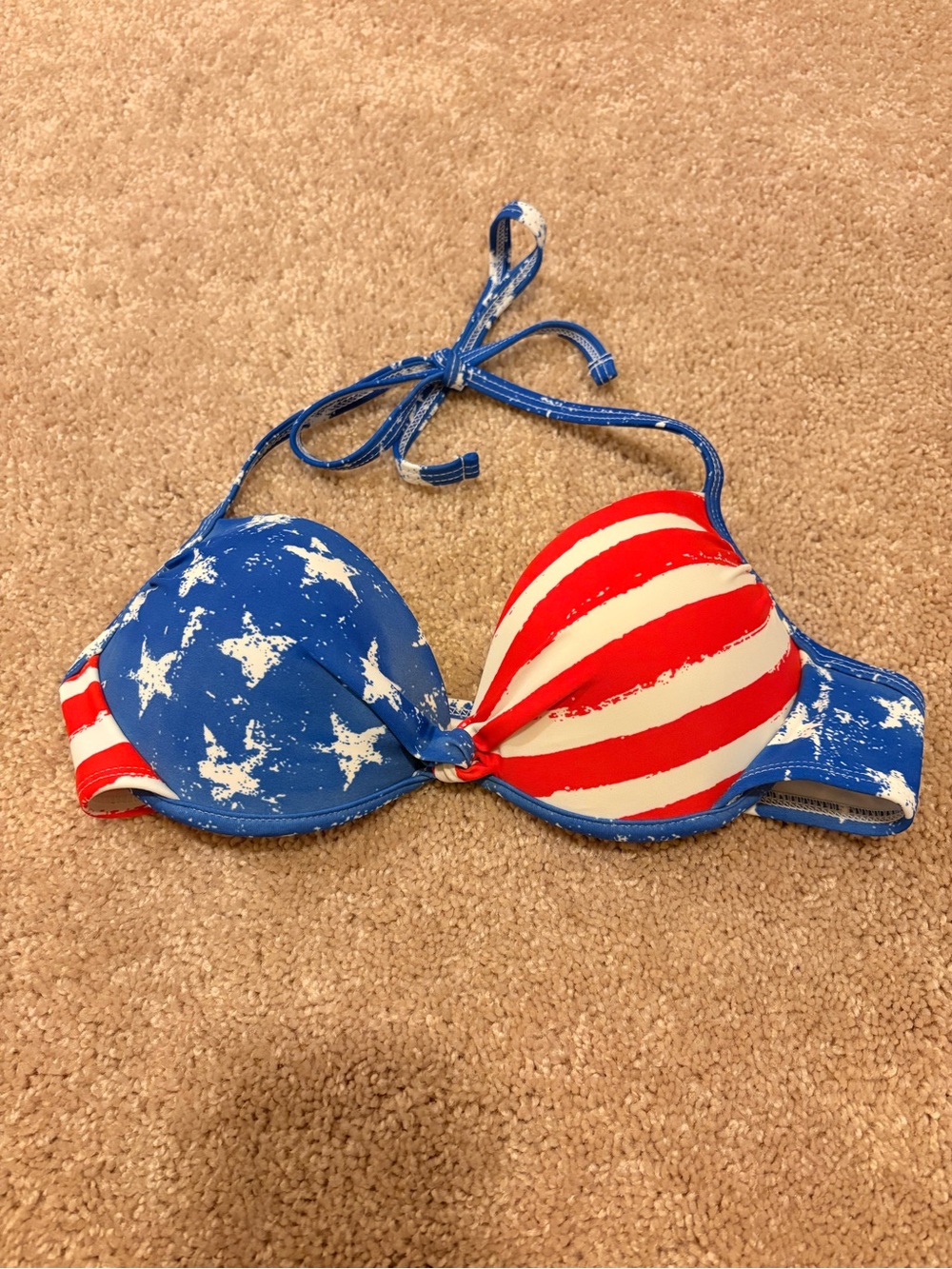 Patriotic Blue and Red Women's Swim Top